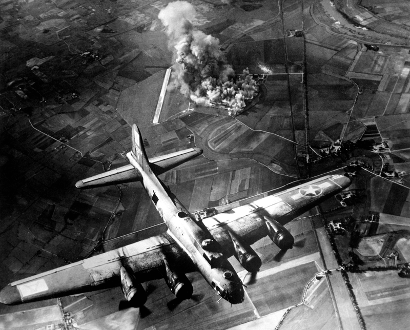 Bombing of a factory at Marienburg, Germany, on 9 October 1943.